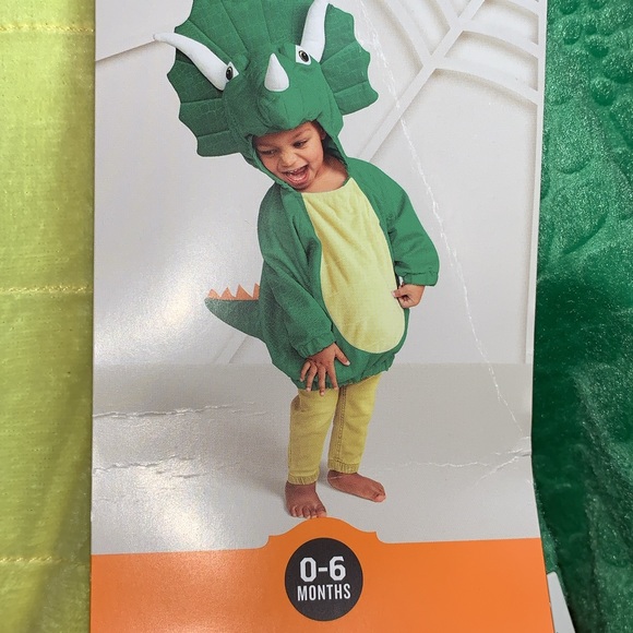 Baby Green Triceratops  Costume Pullover Top 0-6M - Hyde & EEK! - Picture 4 of 4